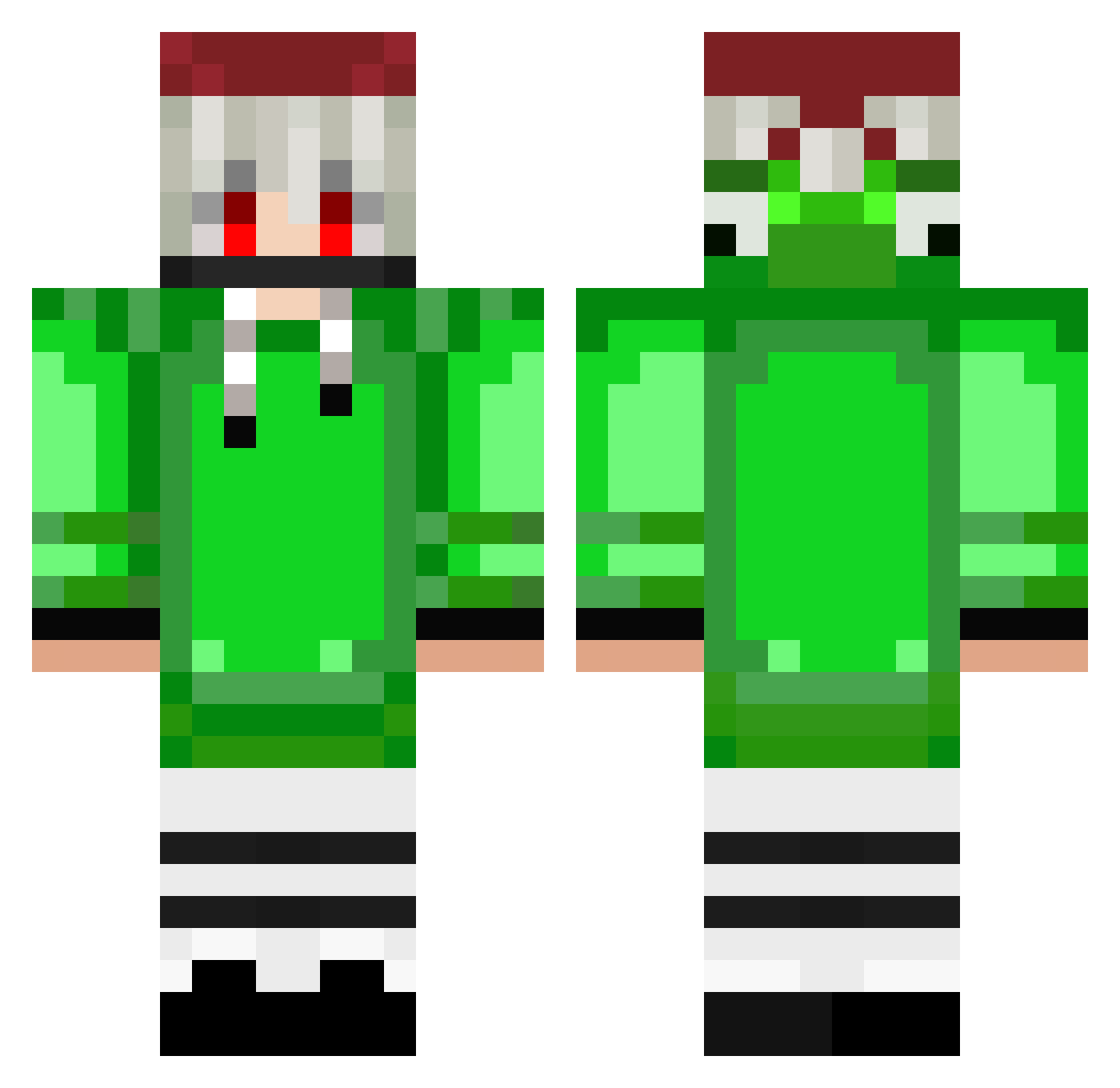 XxabdodxX Minecraft skin, front and back view