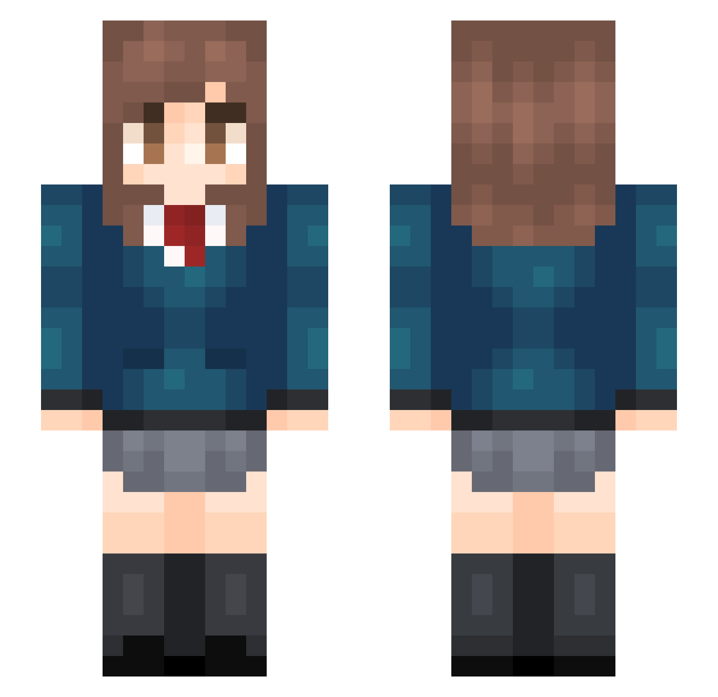 Vic_Sloth Minecraft skin, front and back view