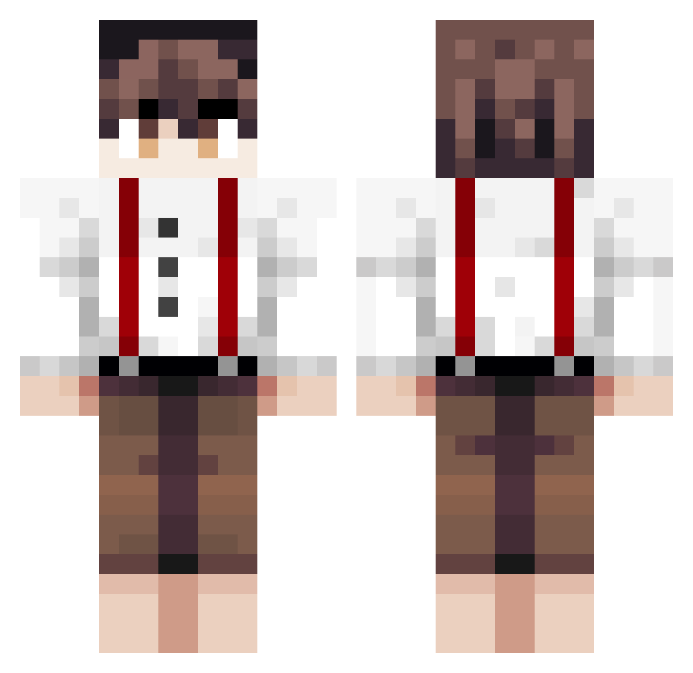 SyB9 Minecraft skin, front and back view