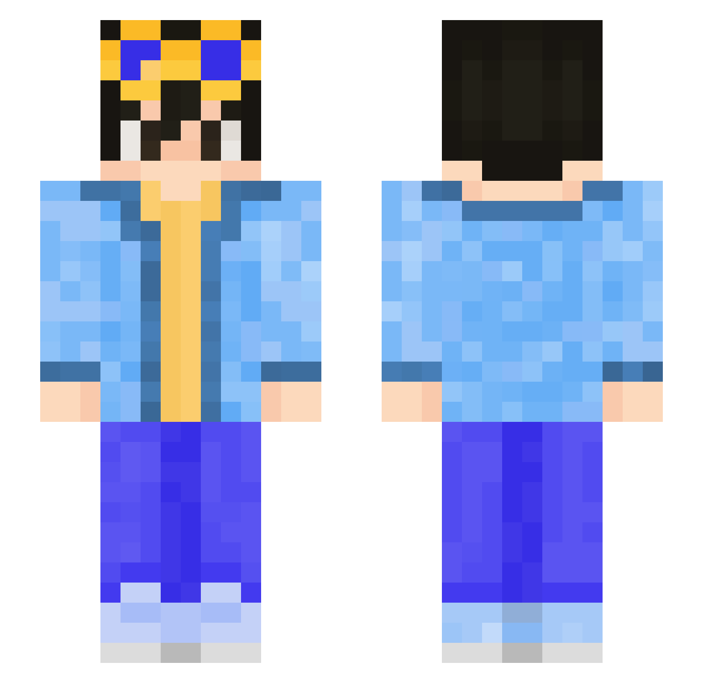 Yikeratawey3 Minecraft skin, front and back view