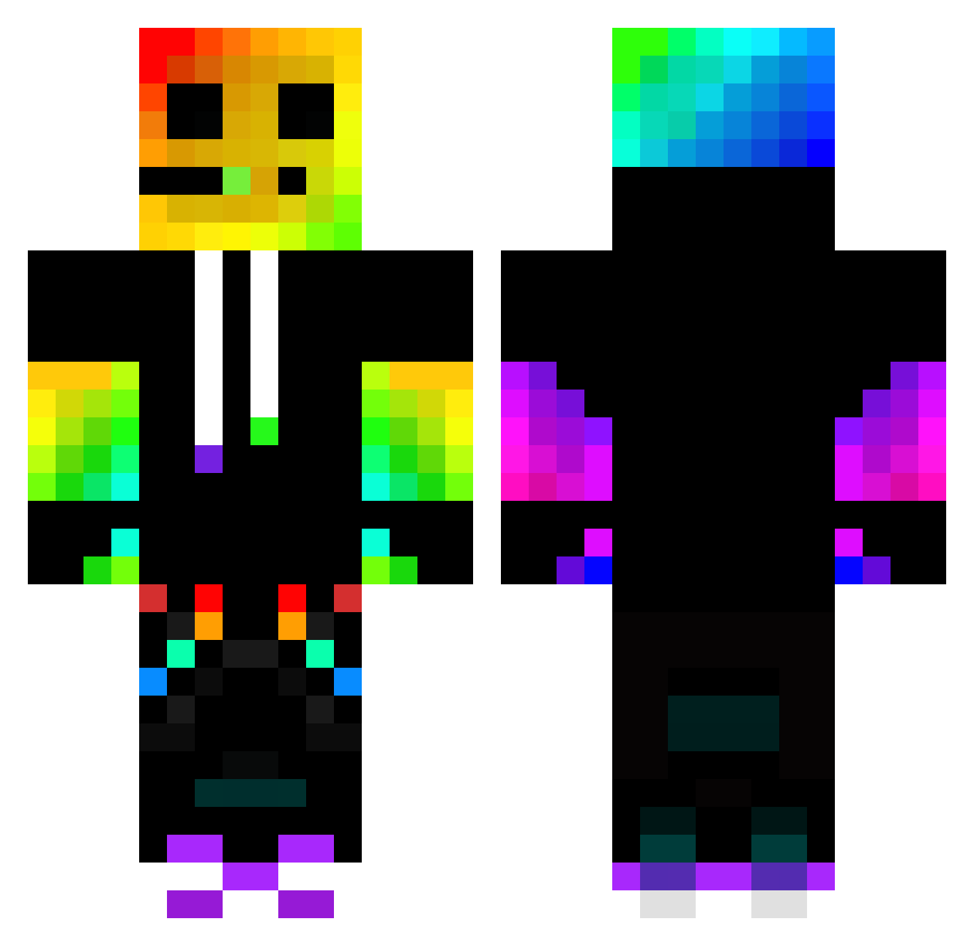 Zatchi Minecraft skin, front and back view
