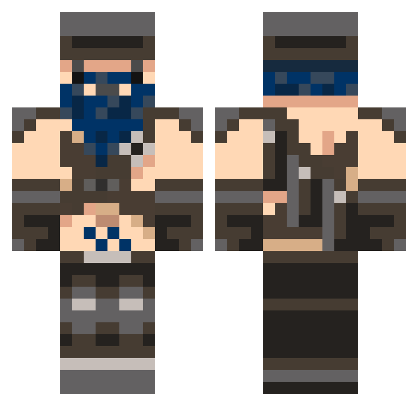 Agnostic Minecraft skin, front and back view