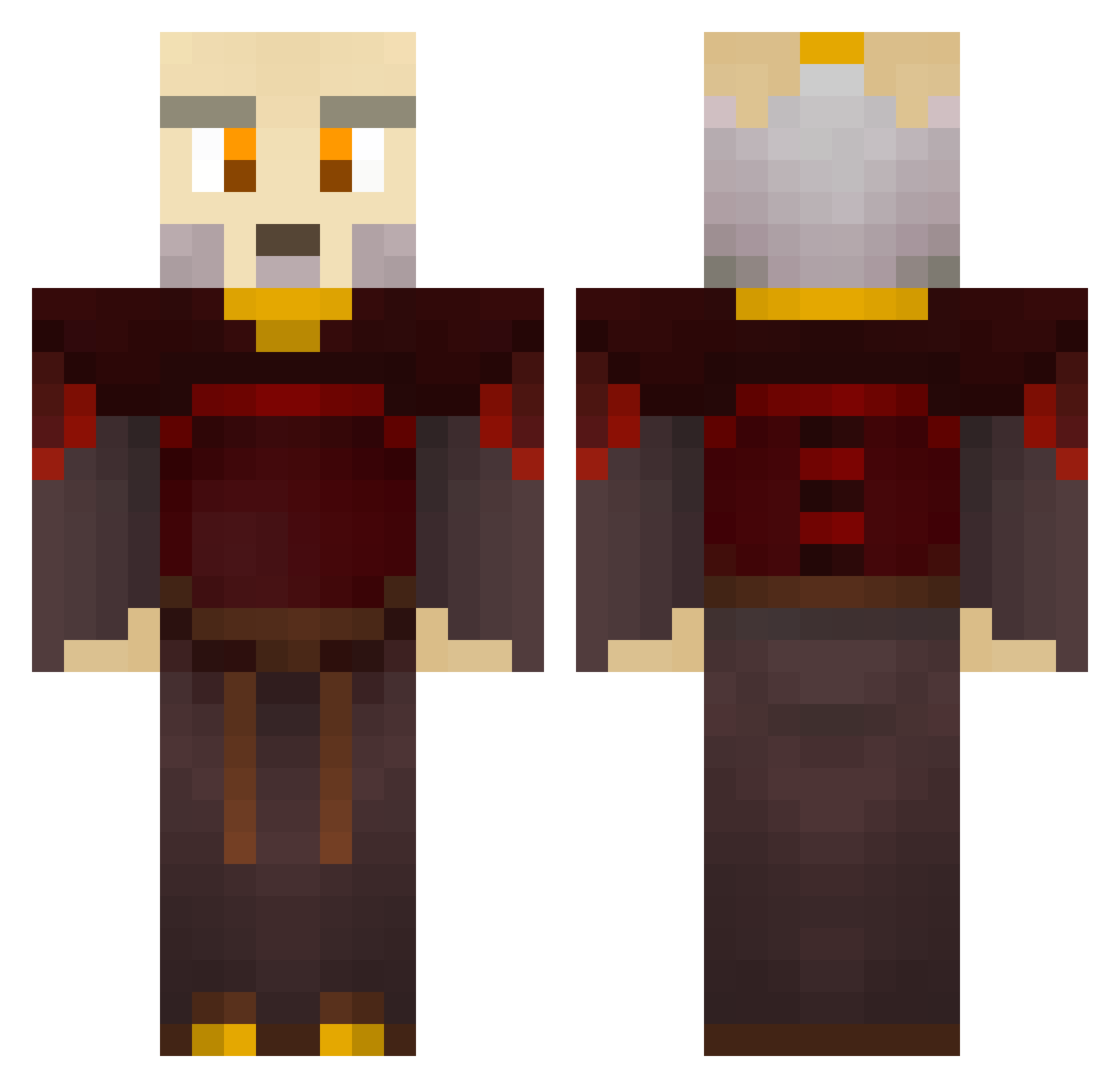 flossmachine Minecraft skin, front and back view