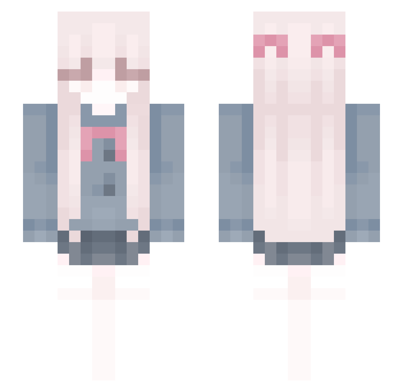 TakenBruh Minecraft skin, front and back view