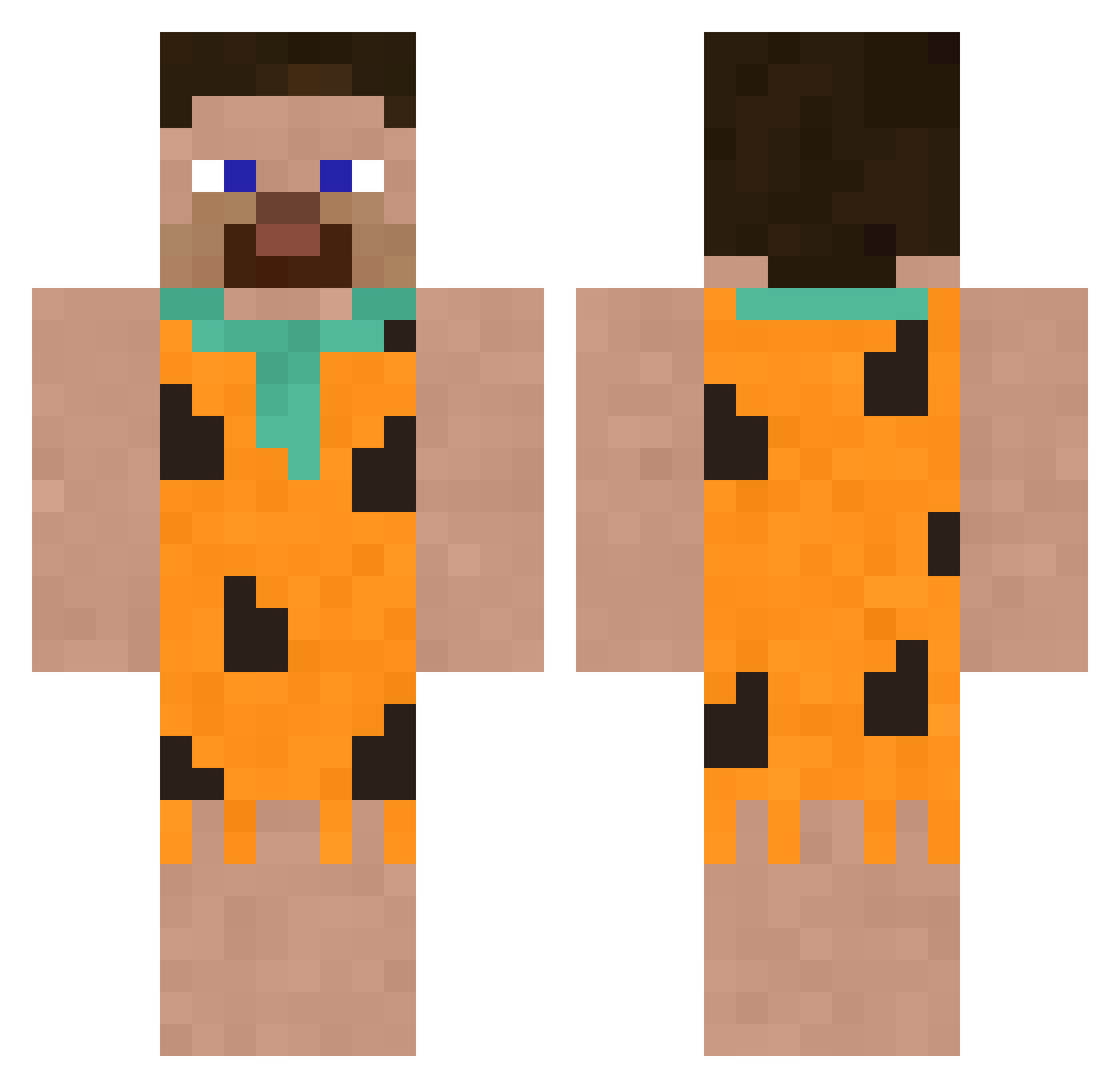 Matzuu Minecraft skin, front and back view