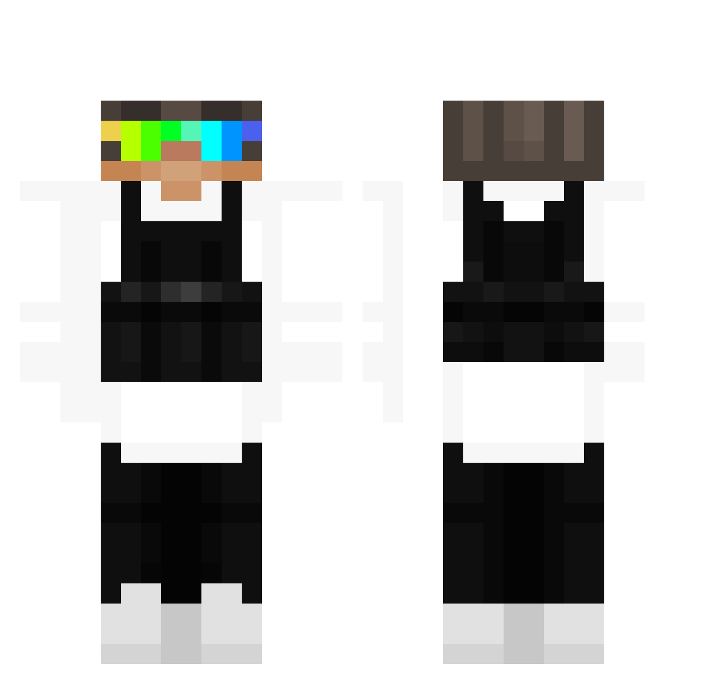 Scramed_Galaxy Minecraft skin, front and back view