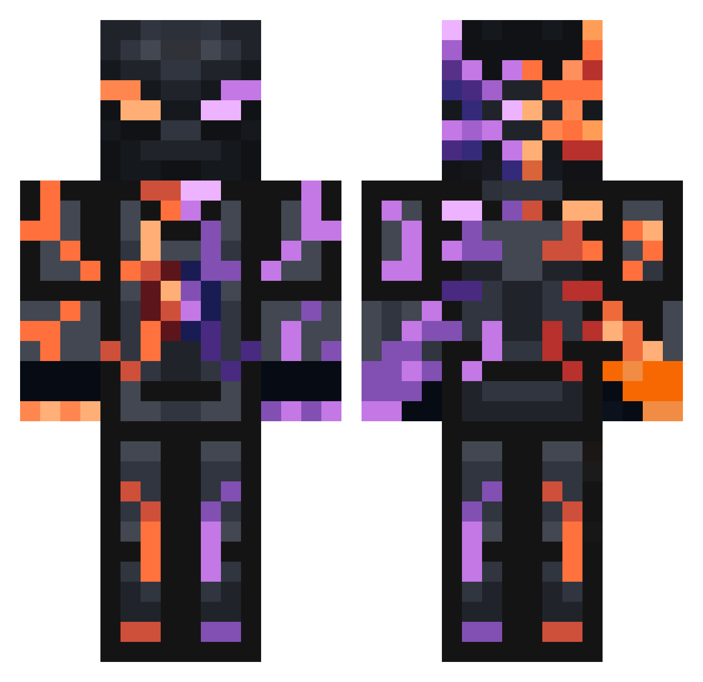 neat_oyb Minecraft skin, front and back view