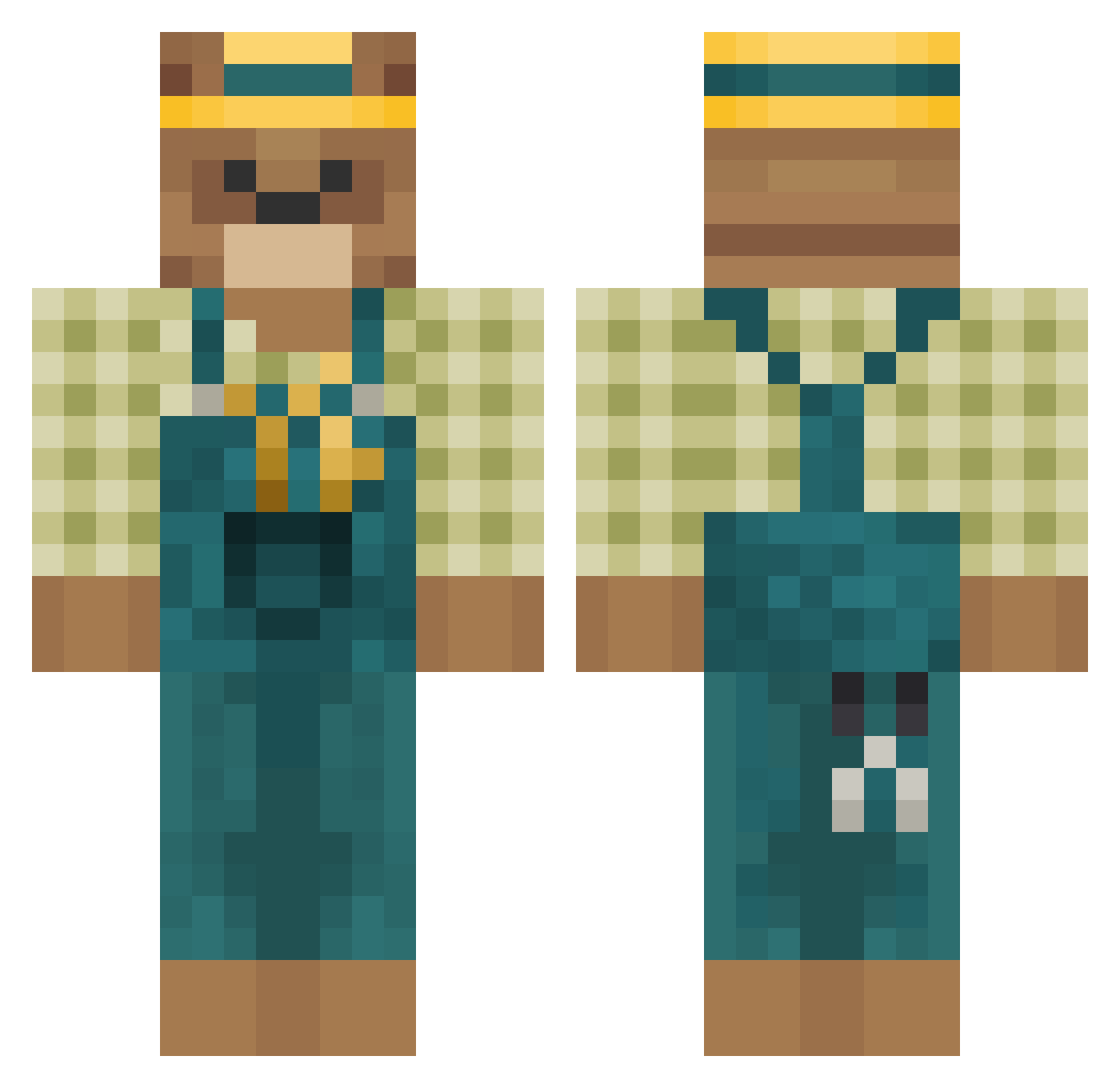 Critical_Anton Minecraft skin, front and back view