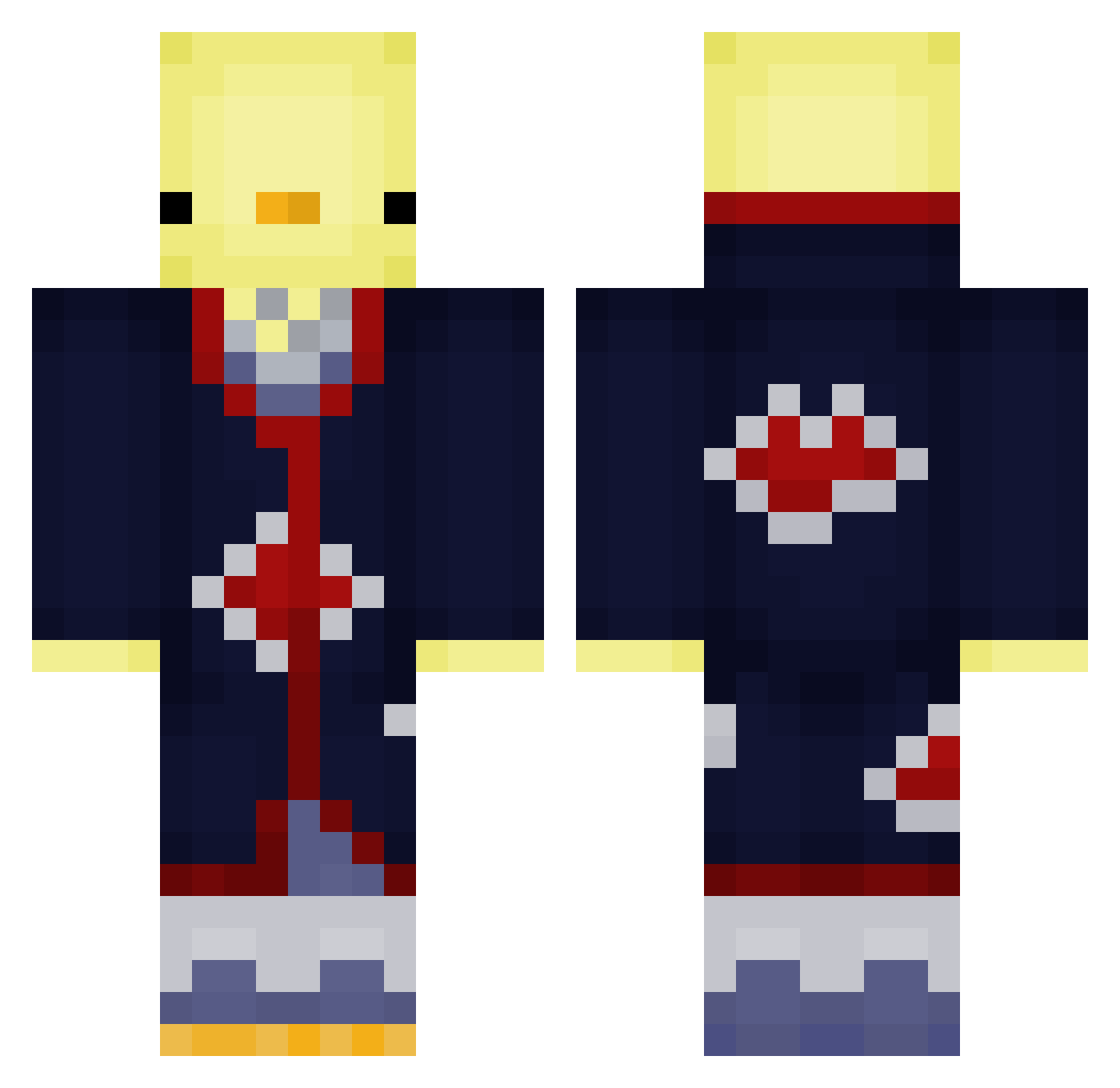 Chrroll0 Minecraft skin, front and back view