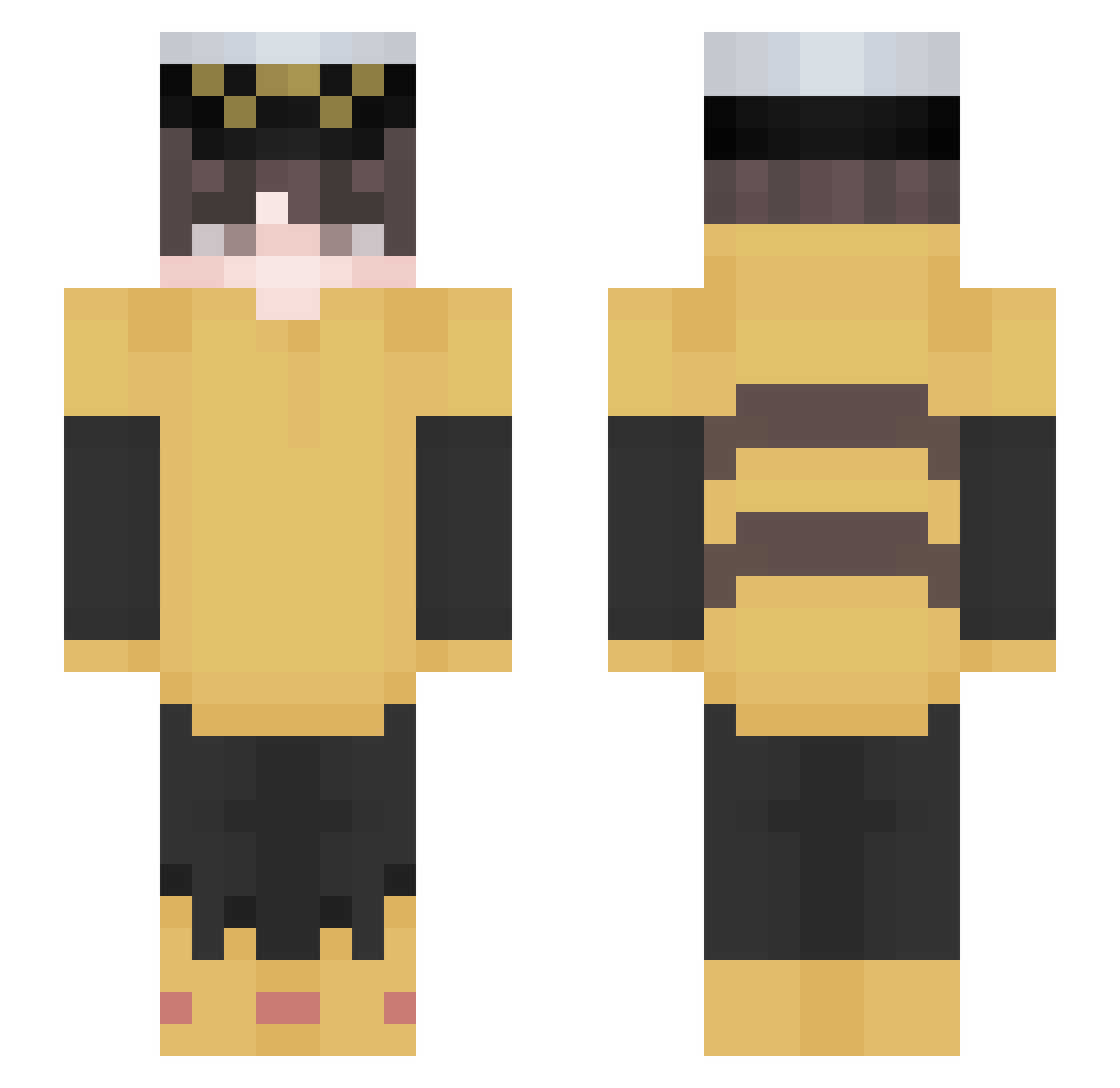Pixerrr Minecraft skin, front and back view