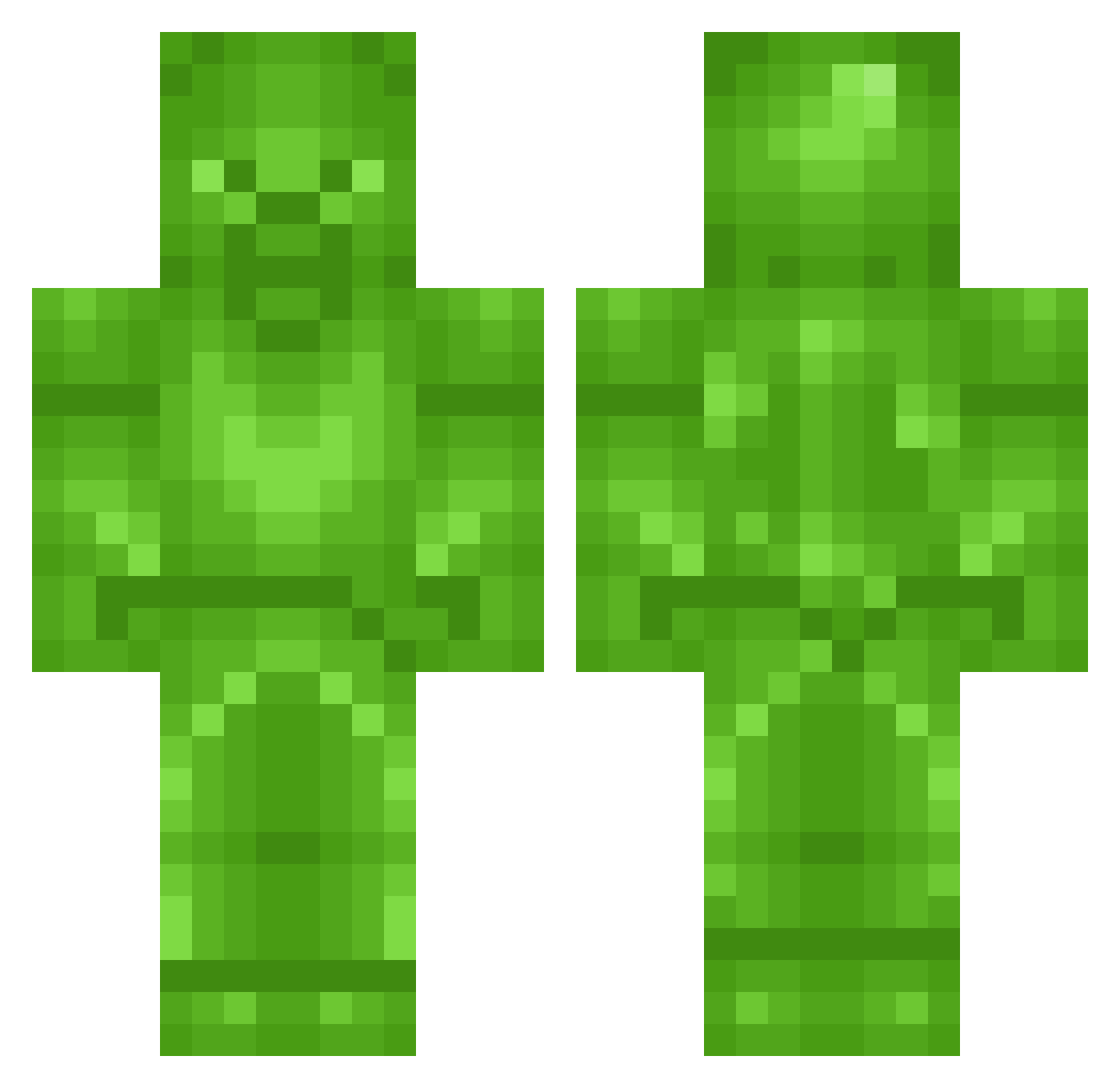 PebblesAxolotl Minecraft skin, front and back view