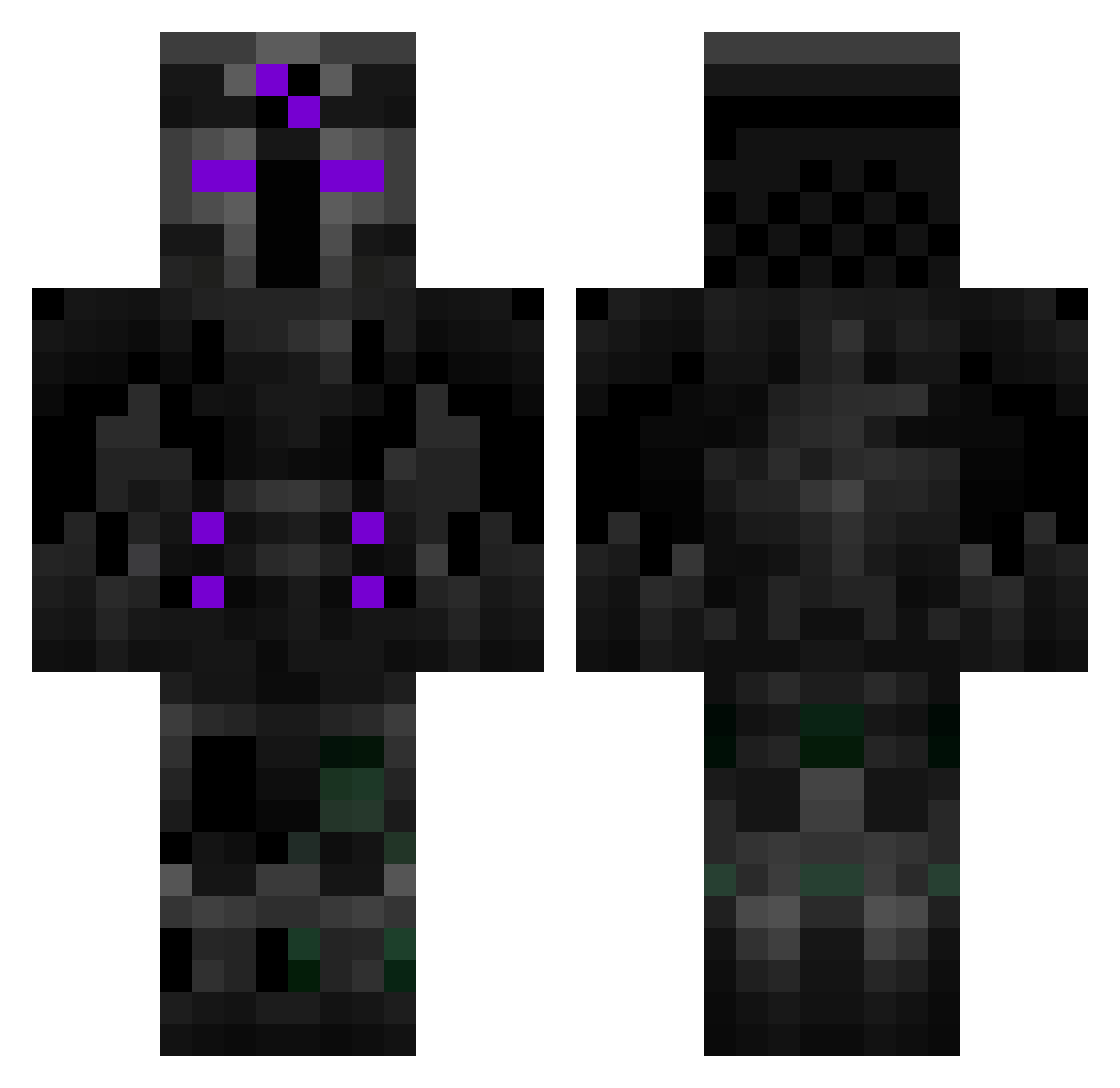 FullWh1te Minecraft skin, front and back view