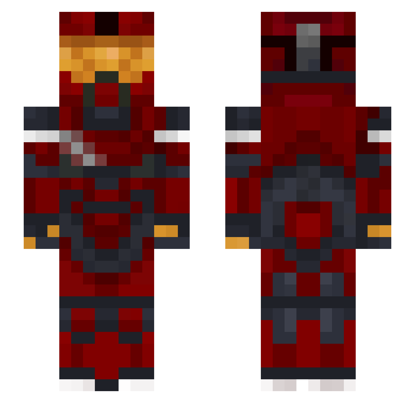 Exonian Minecraft skin, front and back view