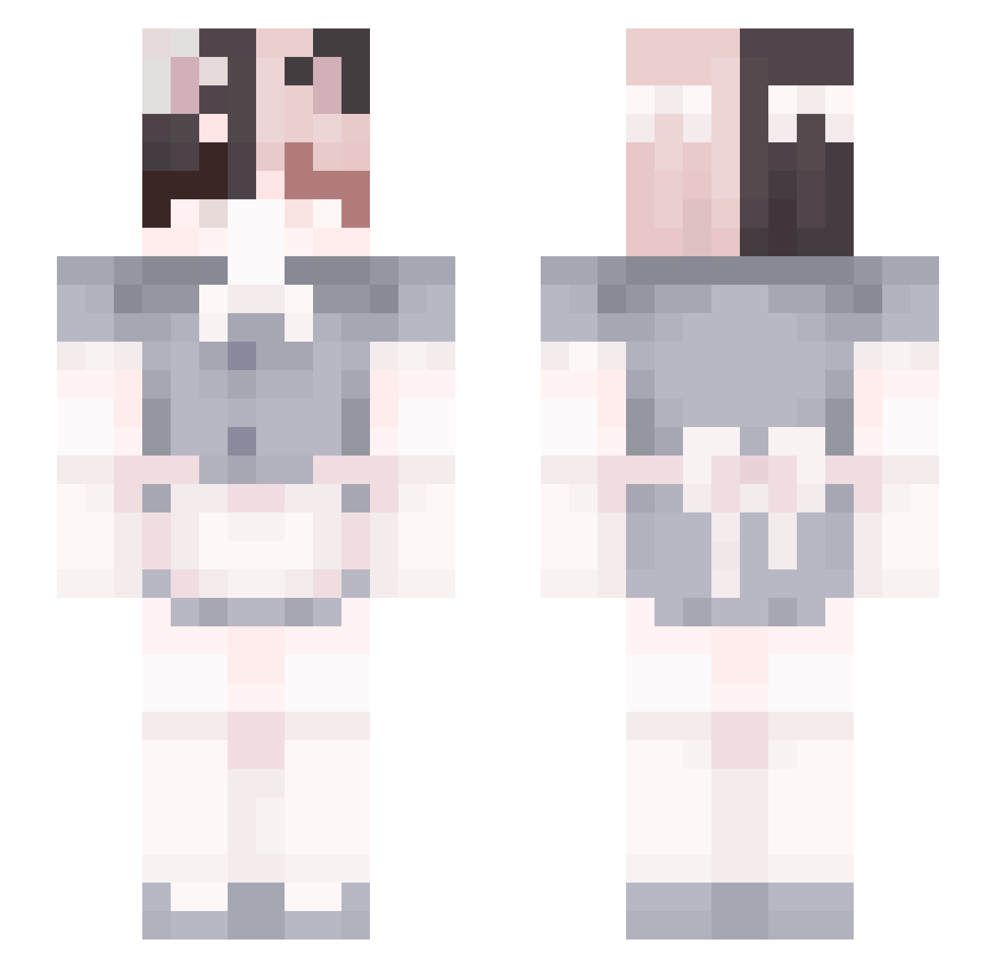 AsianElite Minecraft skin, front and back view