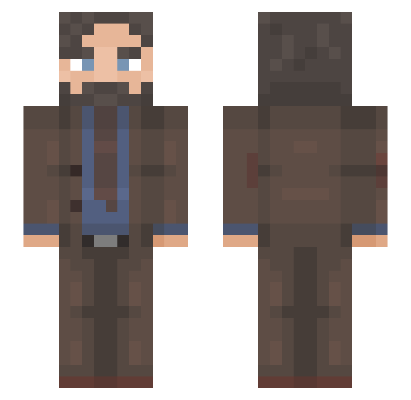 Fallenkonflict Minecraft skin, front and back view