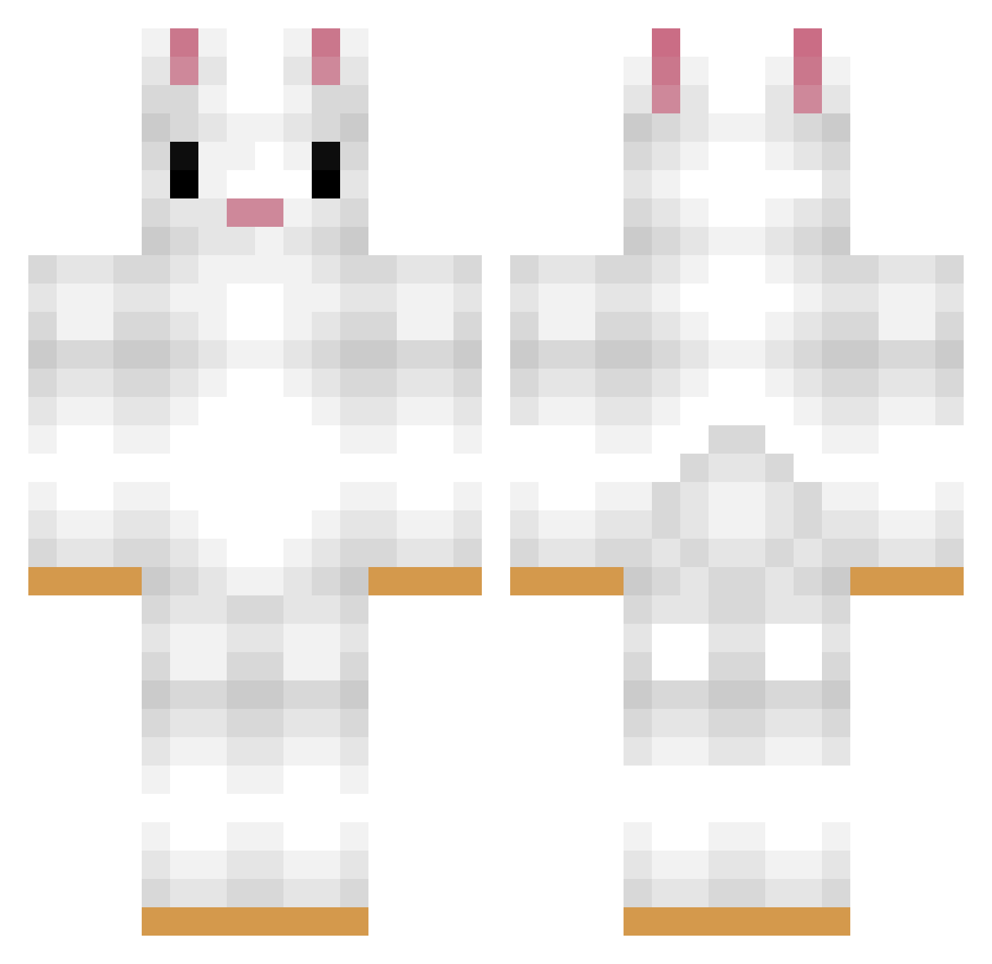 Zadoflu Minecraft skin, front and back view