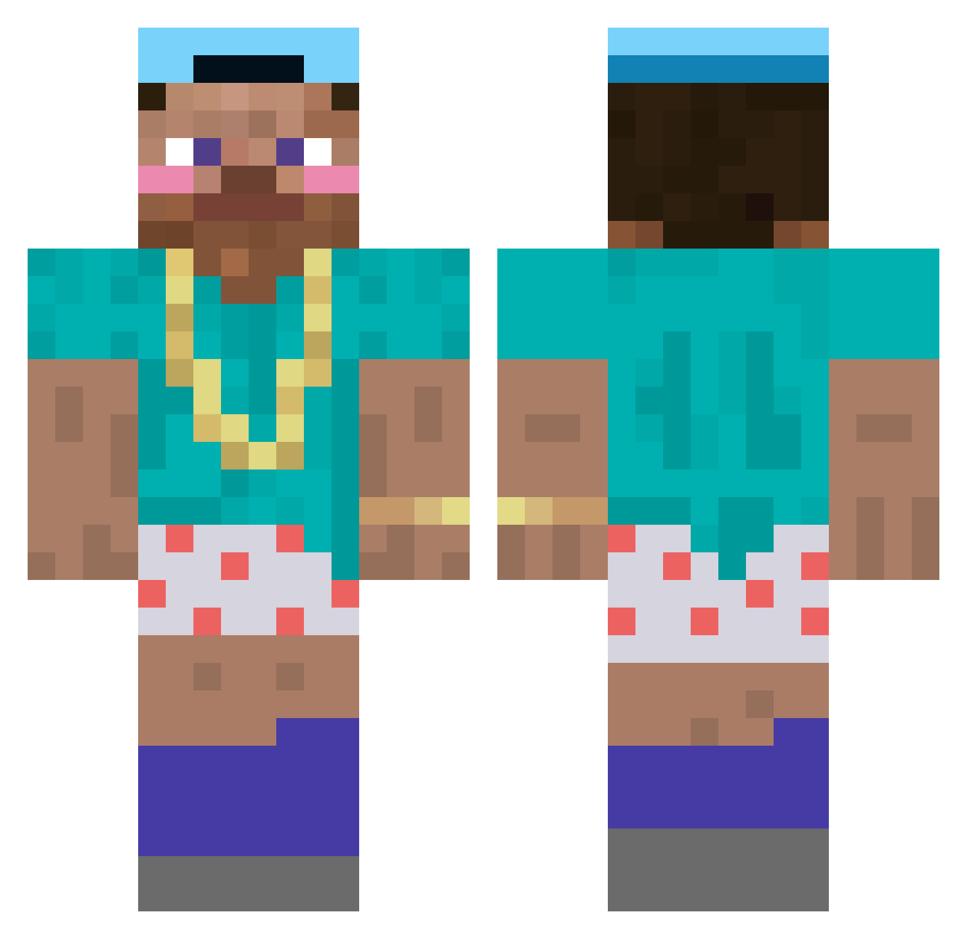 KomornikPuchatek Minecraft skin, front and back view