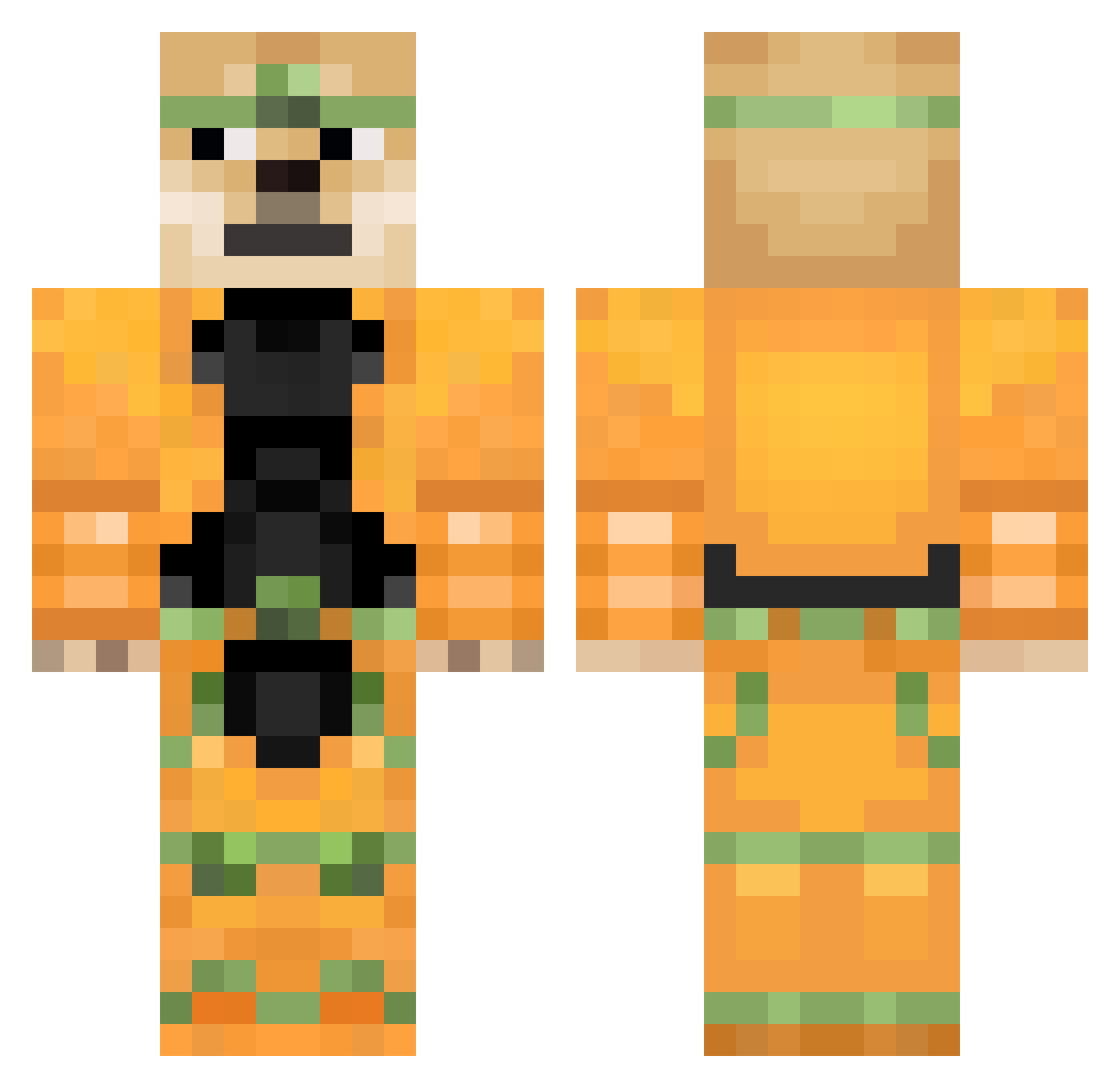 jesusiswalthu Minecraft skin, front and back view
