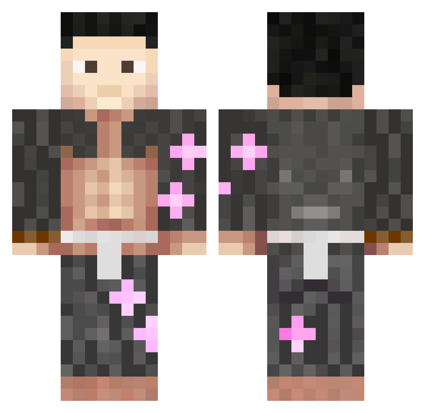 yuleha_cute Minecraft skin, front and back view