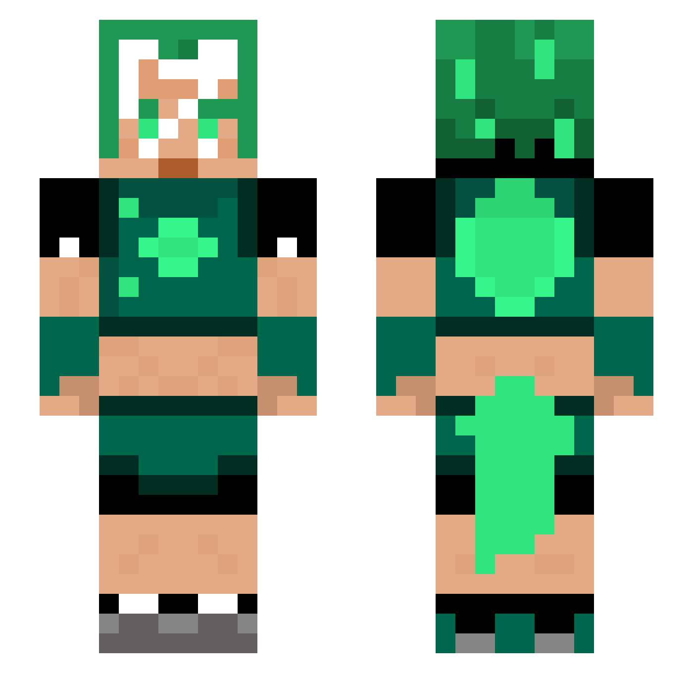3y4 Minecraft skin, front and back view