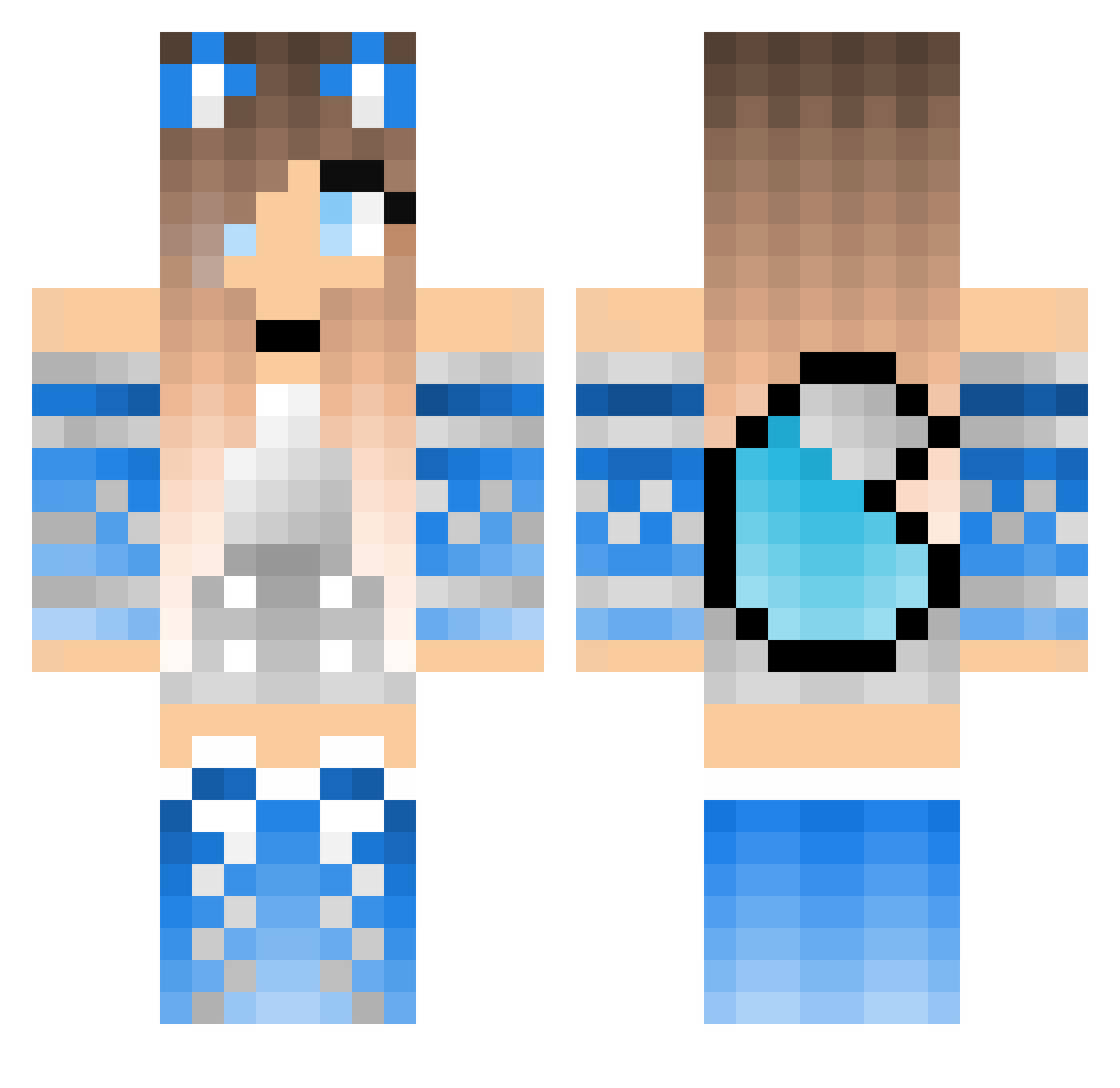 SkyFox227 Minecraft skin, front and back view