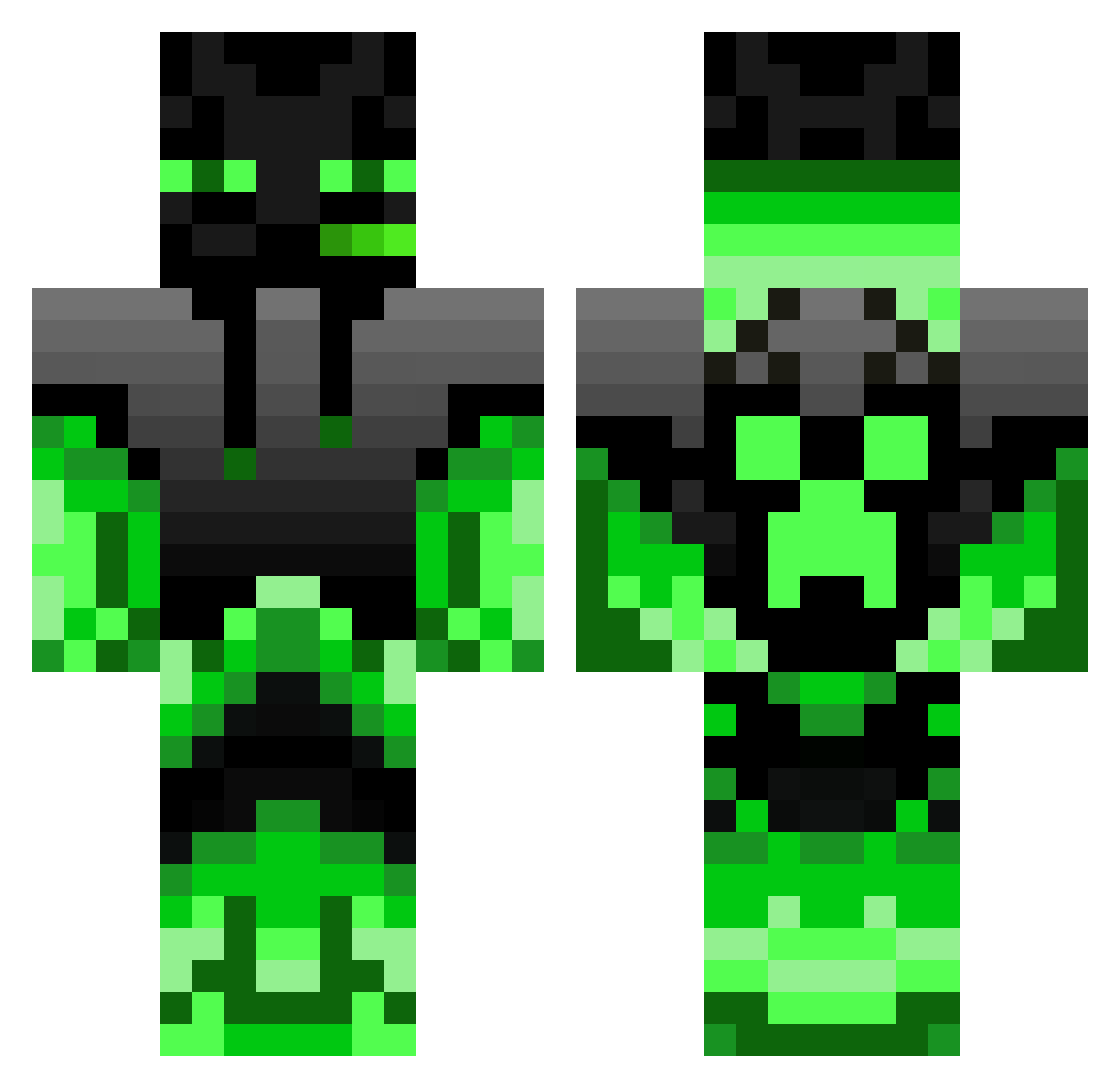 xFearlessV2x Minecraft skin, front and back view