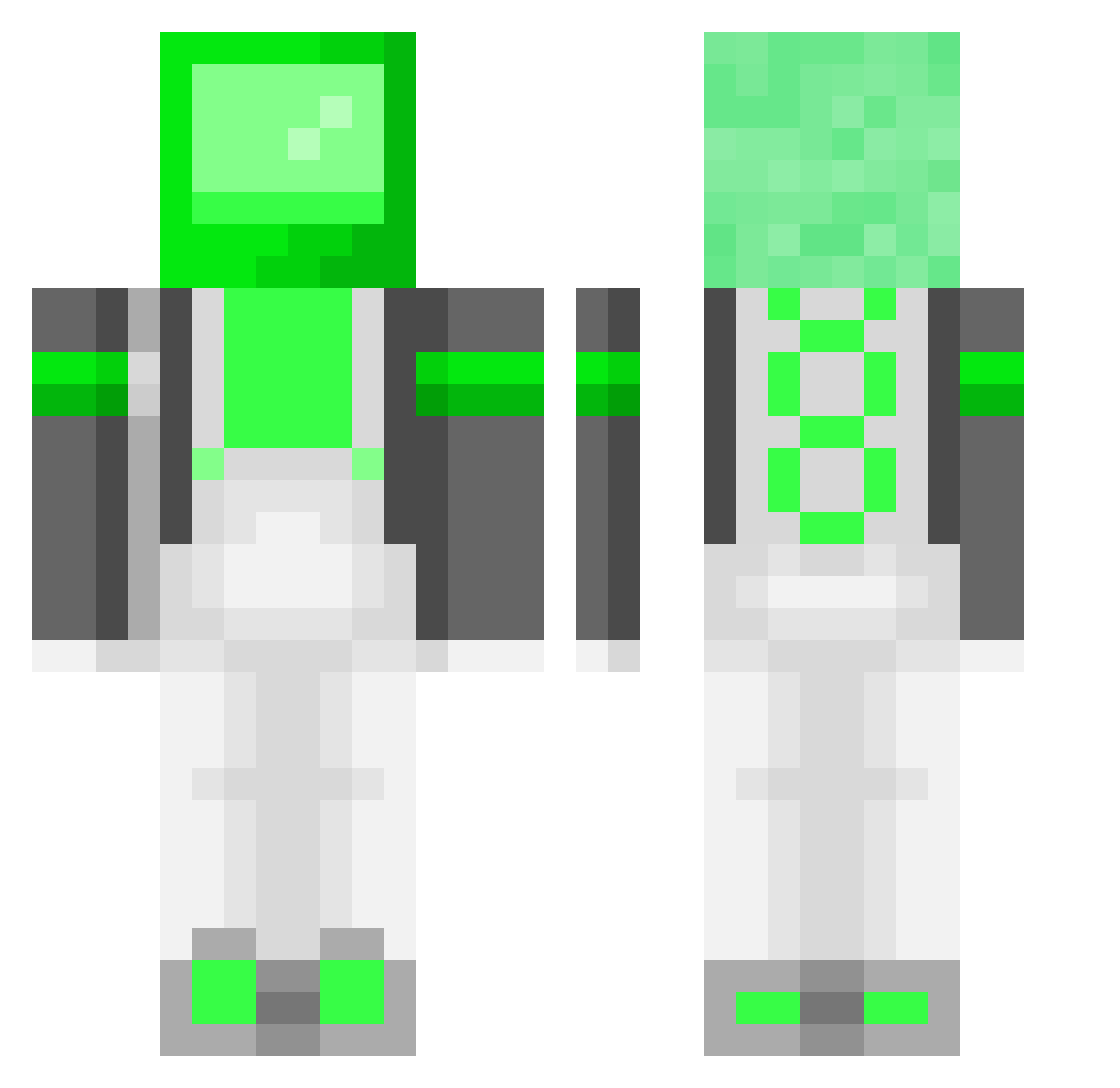 ThunderBurgers Minecraft skin, front and back view