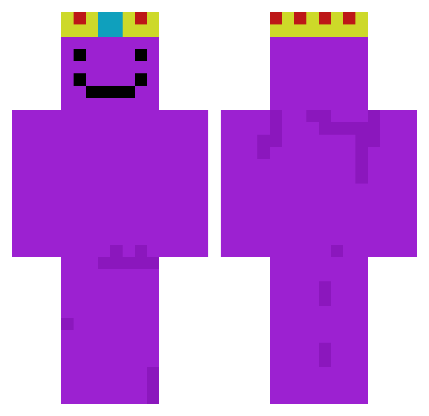 FlipTK Minecraft skin, front and back view