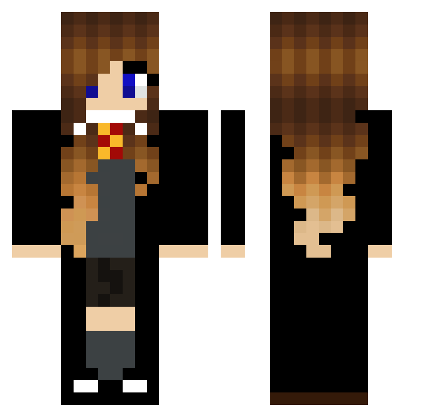 Herminia Minecraft skin, front and back view