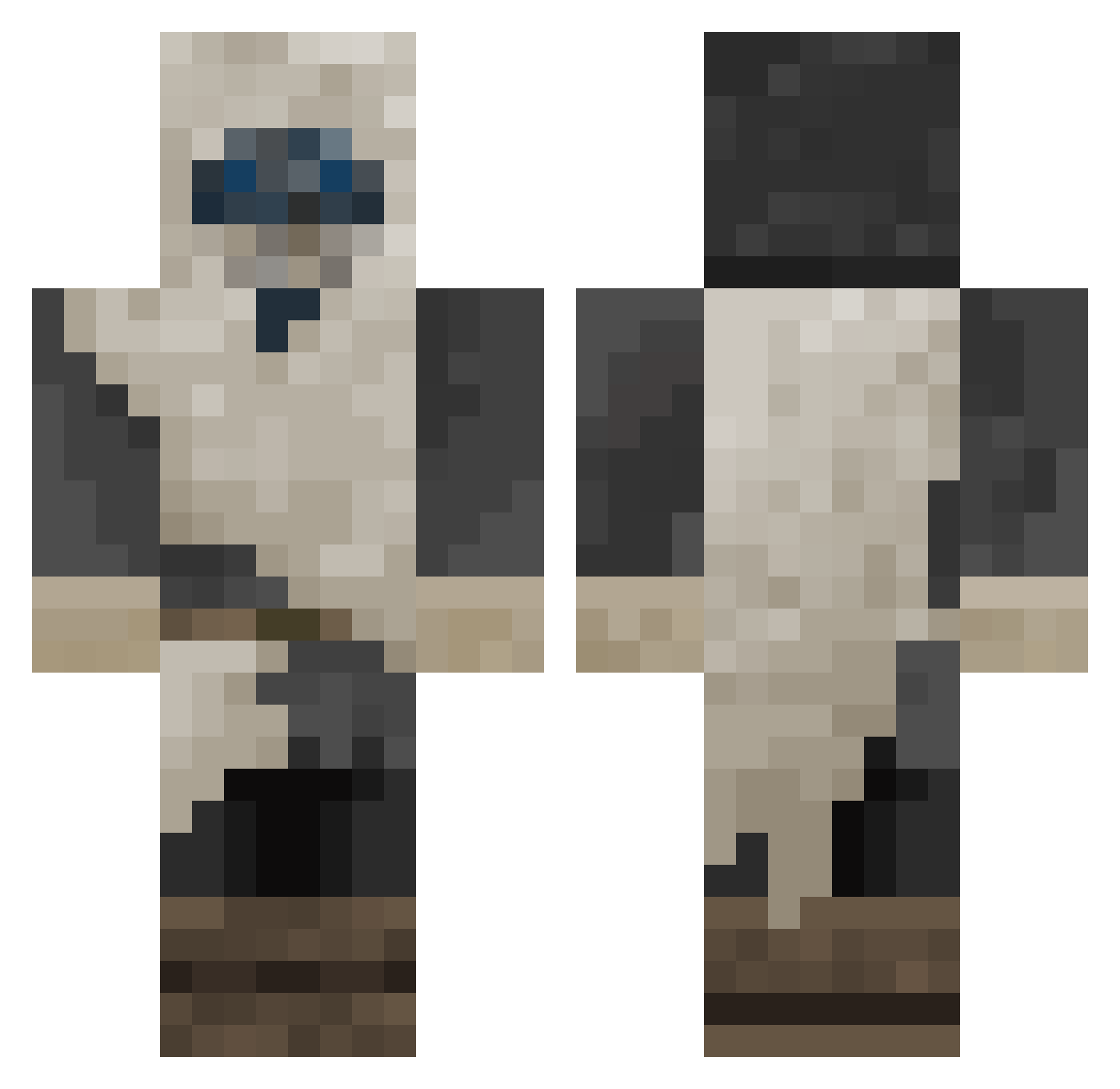 Morning6 Minecraft skin, front and back view