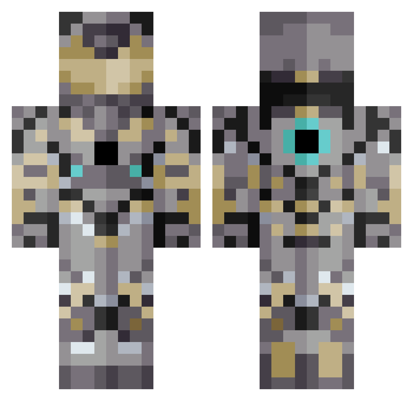 Shibainu06 Minecraft skin, front and back view