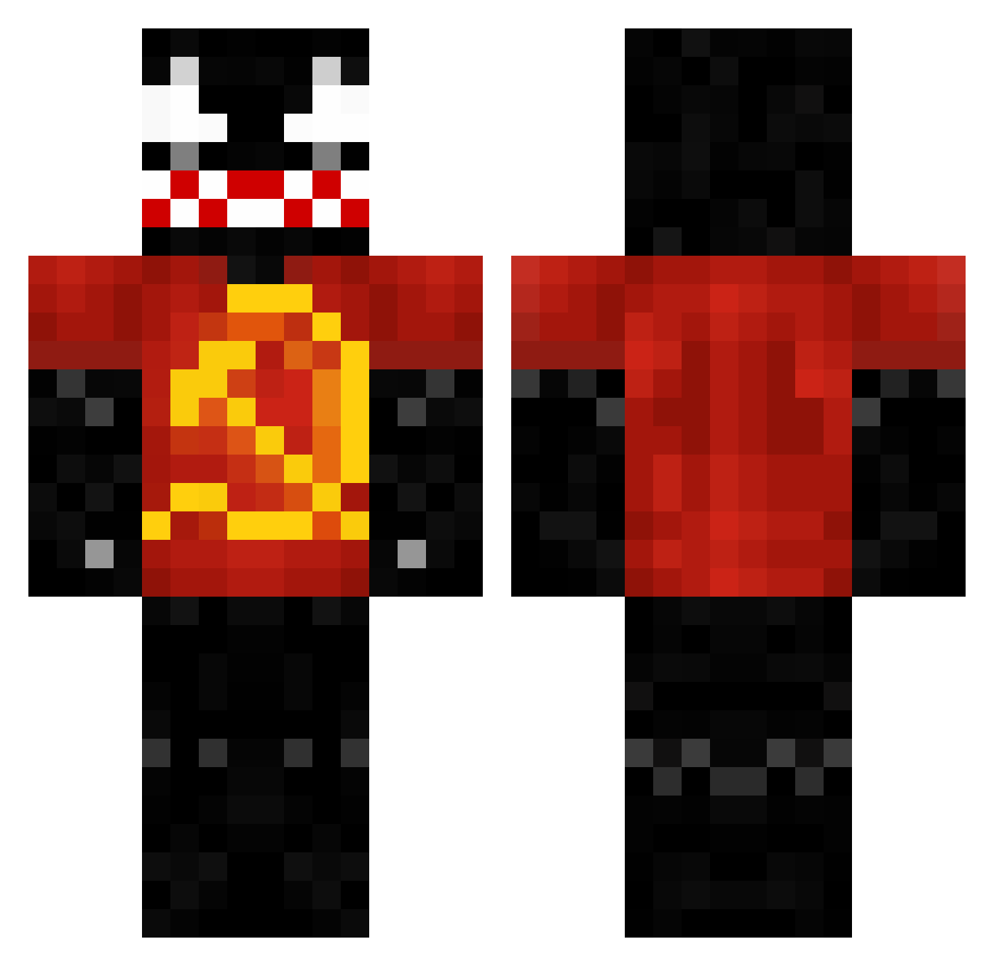 Scardini Minecraft skin, front and back view