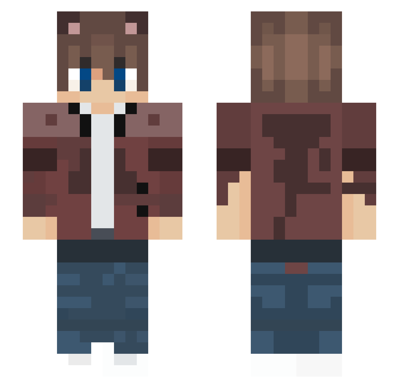 zblikai Minecraft skin, front and back view