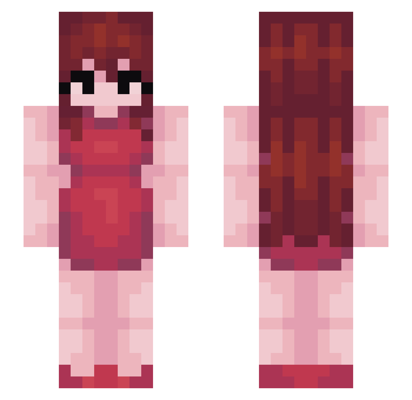JstnUH Minecraft skin, front and back view