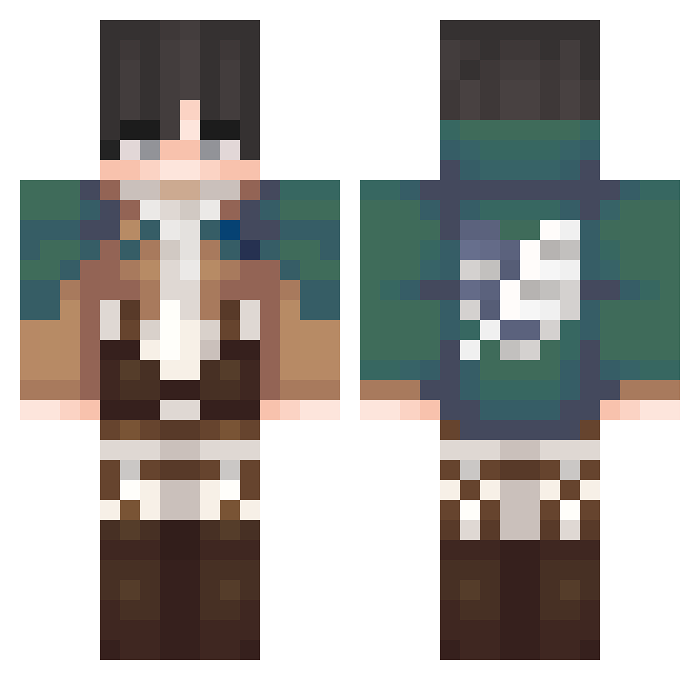 Synonymity Minecraft skin, front and back view