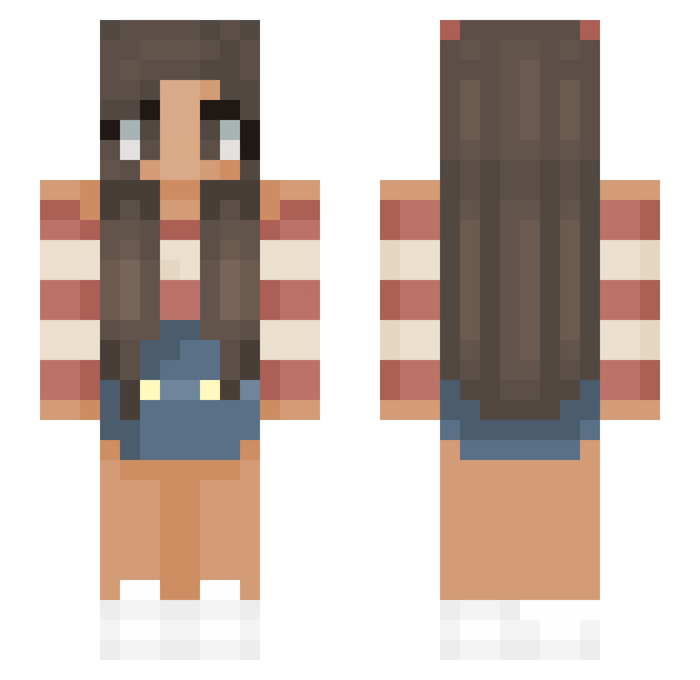 Tess_NZ Minecraft skin, front and back view