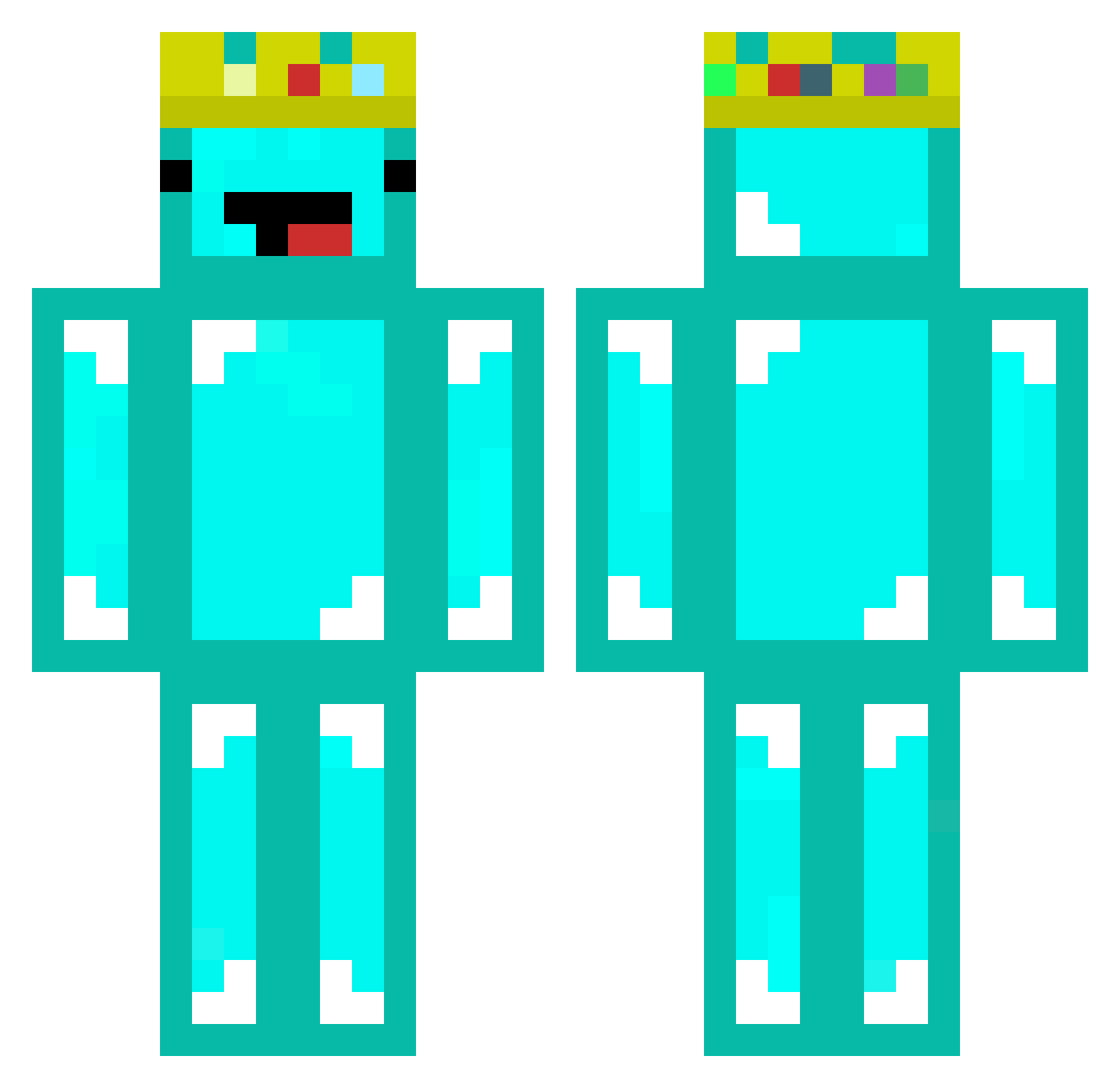 Skepay Minecraft skin, front and back view