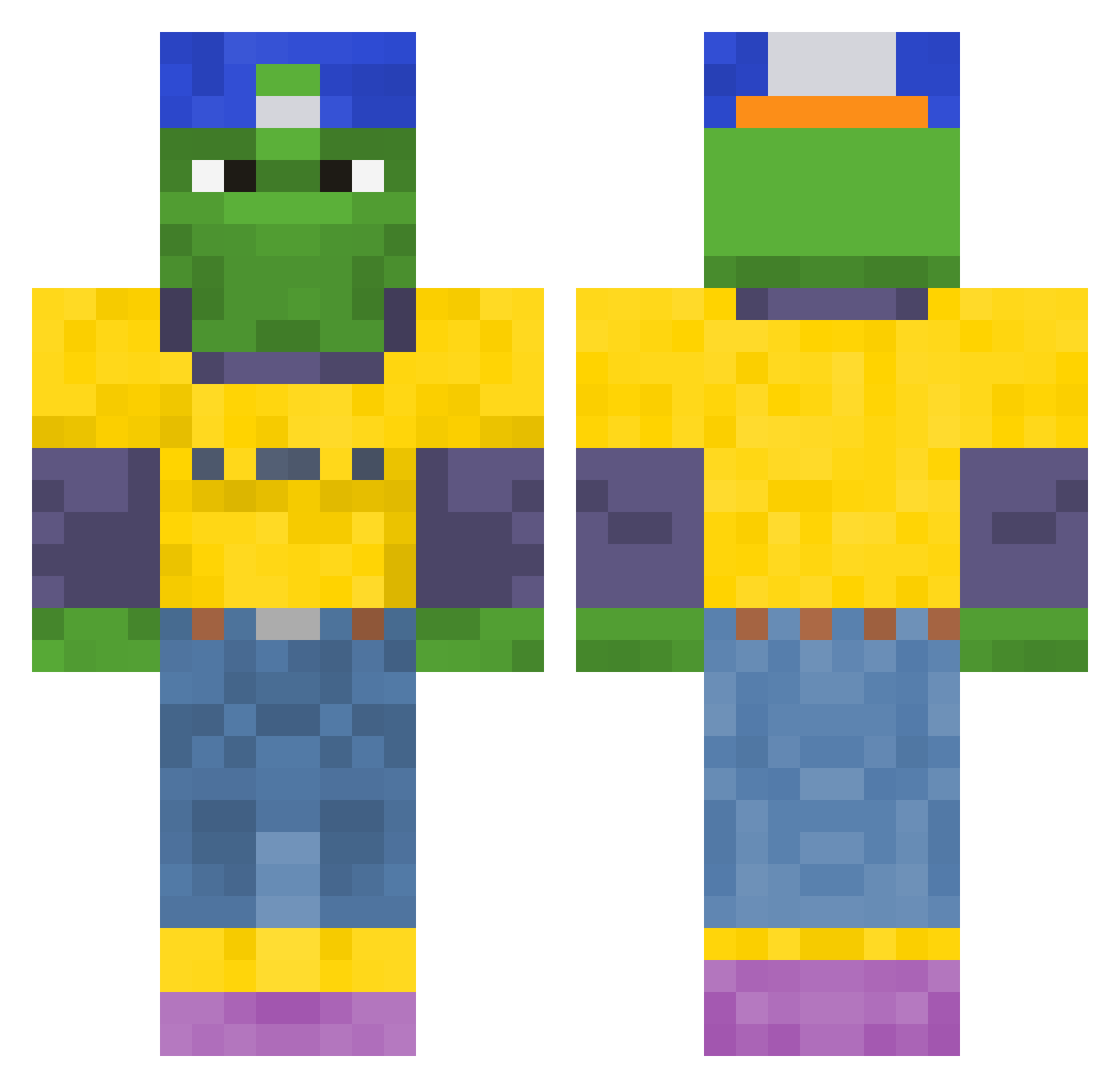 Zerakazul Minecraft skin, front and back view