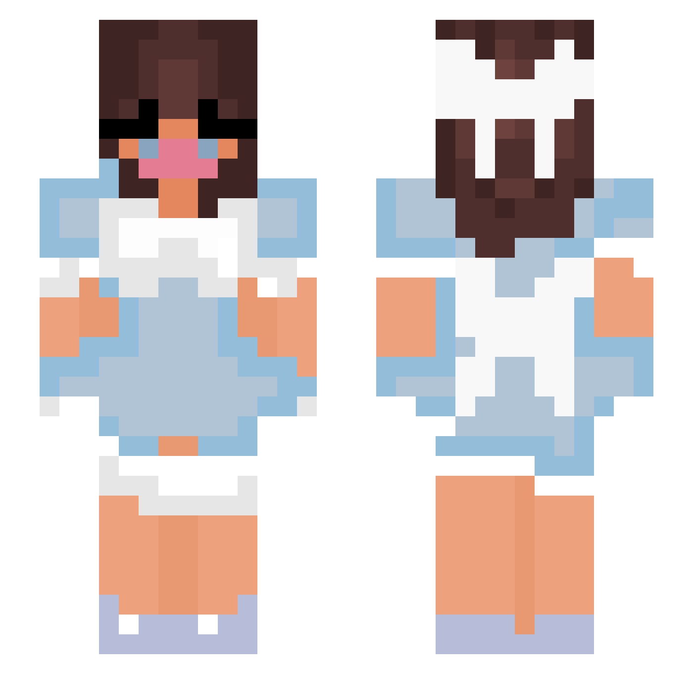 Maxjit Minecraft skin, front and back view