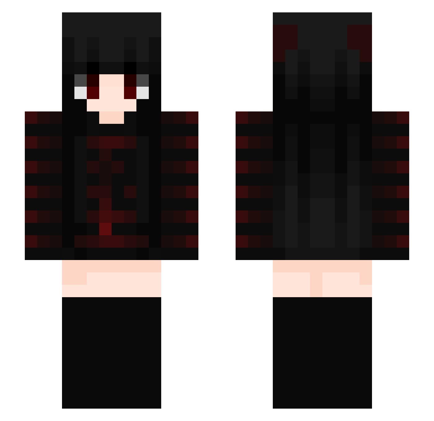 Xenoflux Minecraft skin, front and back view