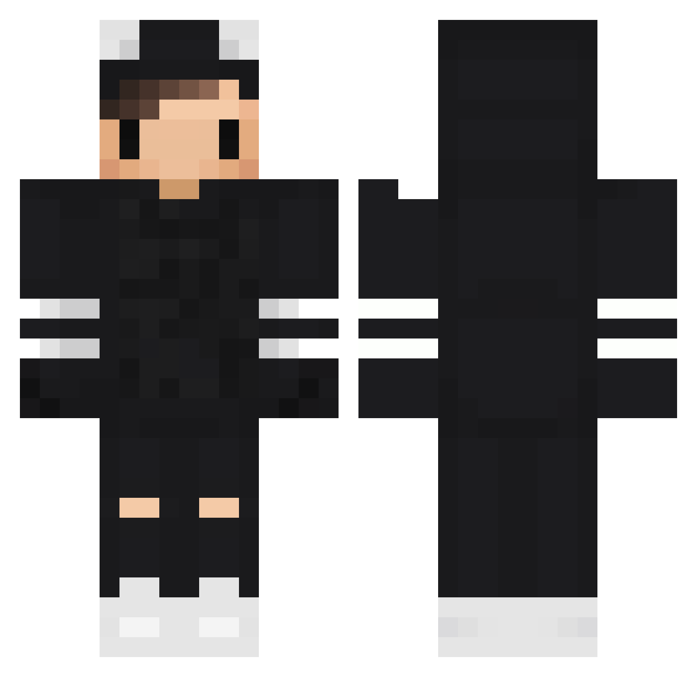 Secondacc Minecraft skin, front and back view