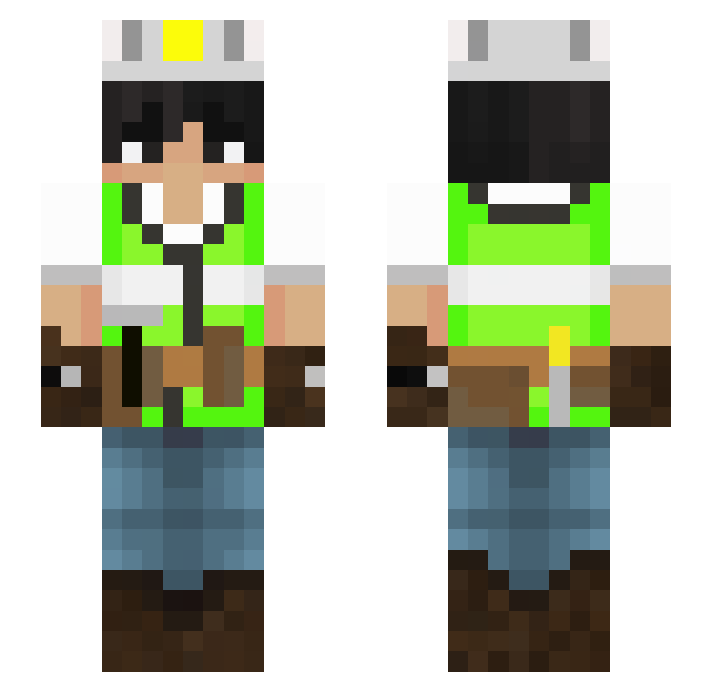BGengi Minecraft skin, front and back view