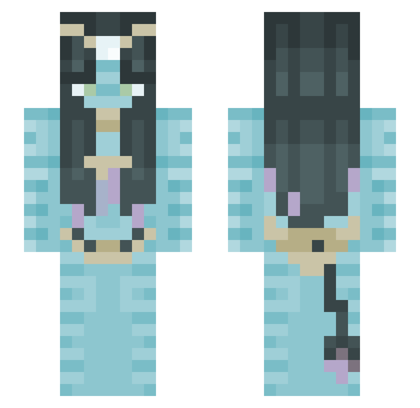 EywasApprentic Minecraft skin, front and back view