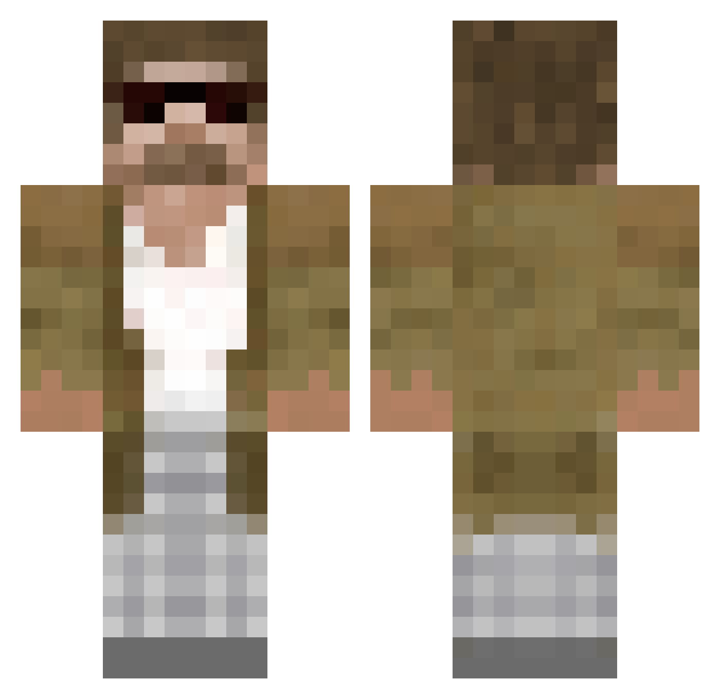 Cask Minecraft skin, front and back view