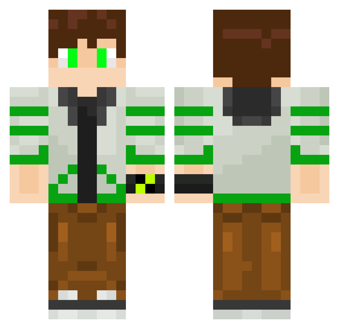 dikzak762 Minecraft skin, front and back view