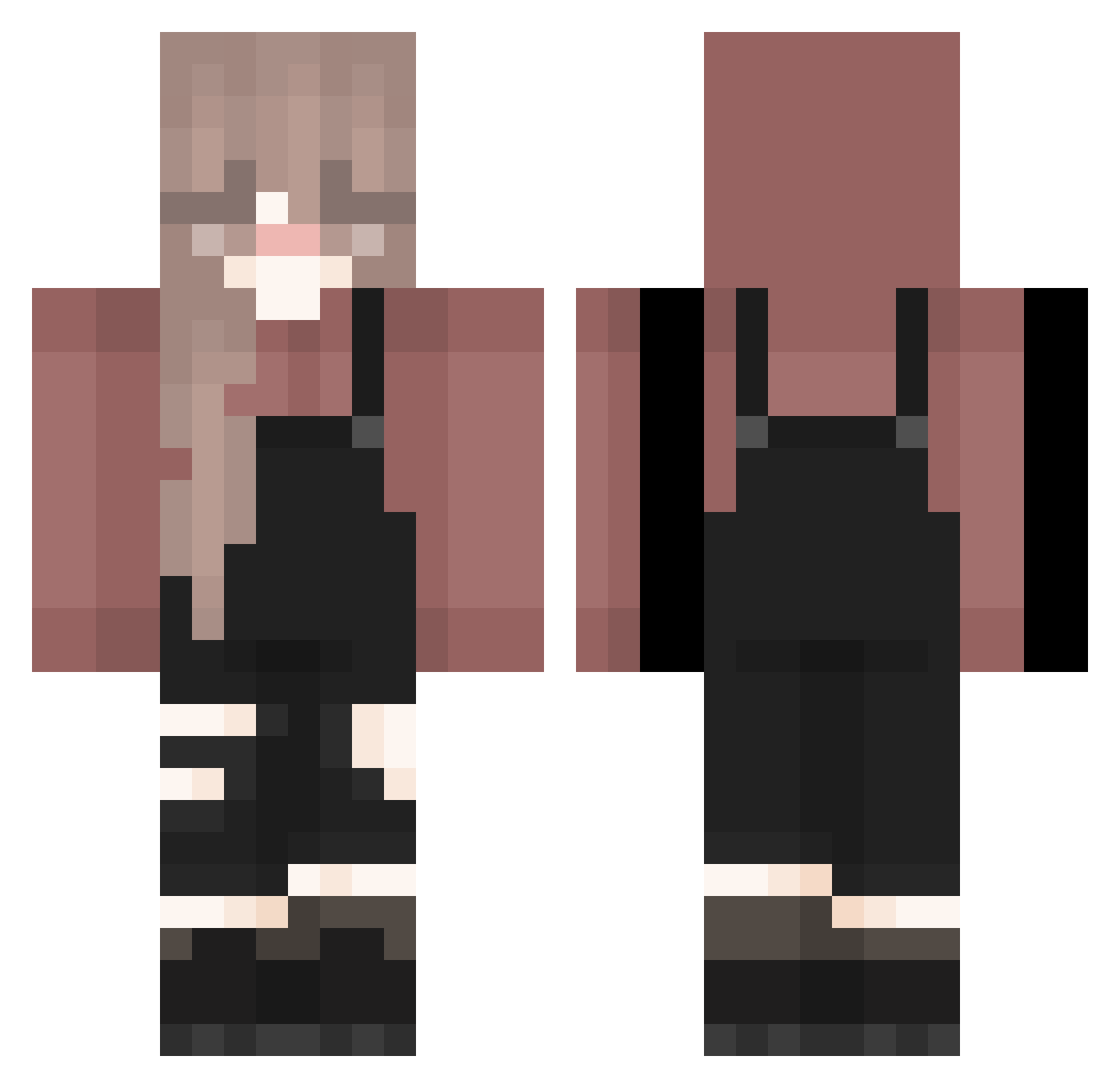 TakerSoull Minecraft skin, front and back view