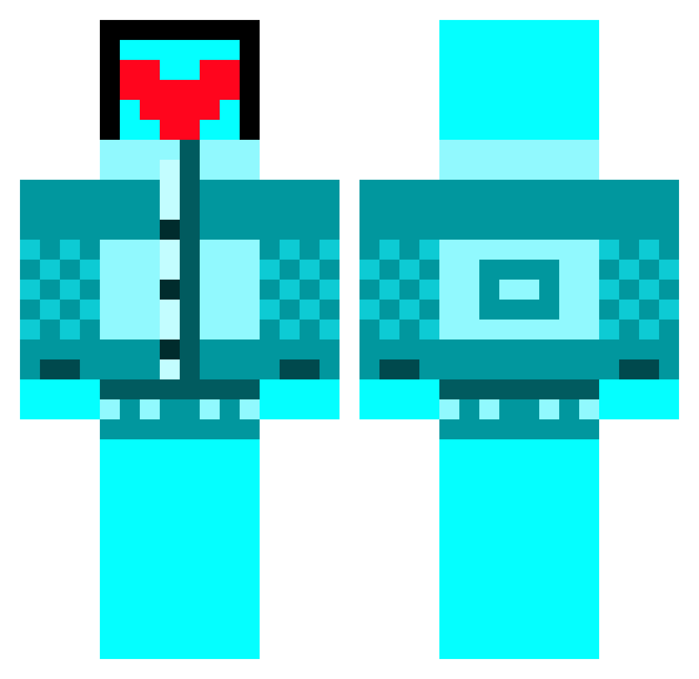Runified Minecraft skin, front and back view