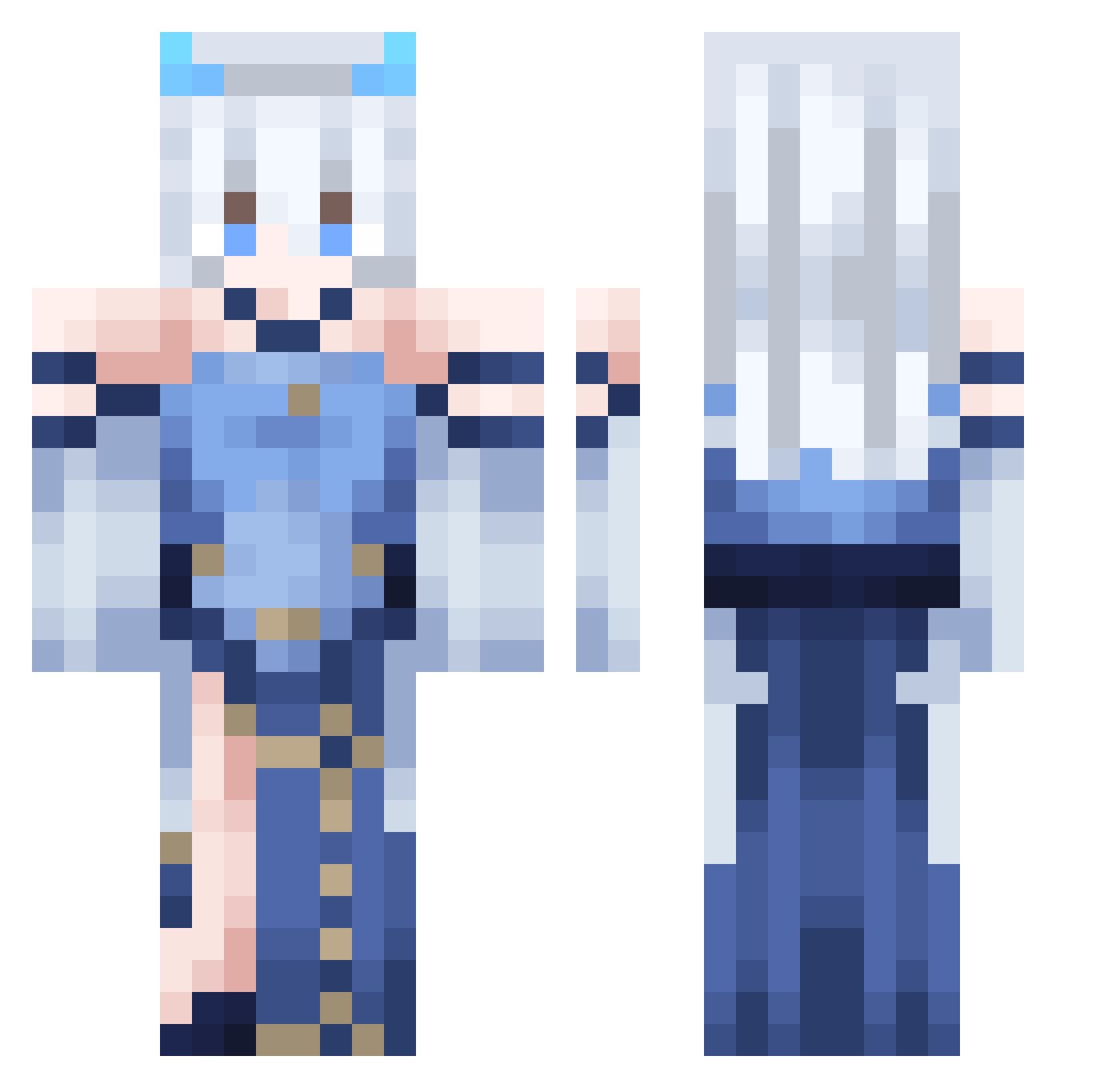 Spyshicy Minecraft skin, front and back view