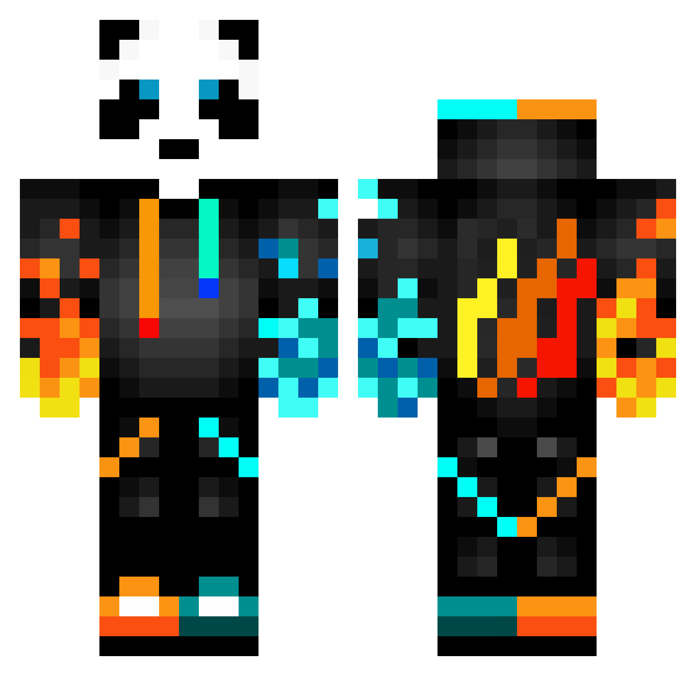 Kristendom Minecraft skin, front and back view