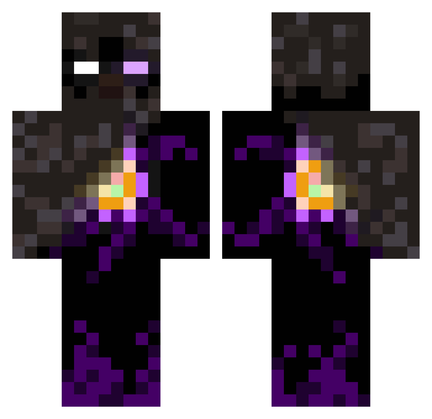 StrawberryTNT Minecraft skin, front and back view
